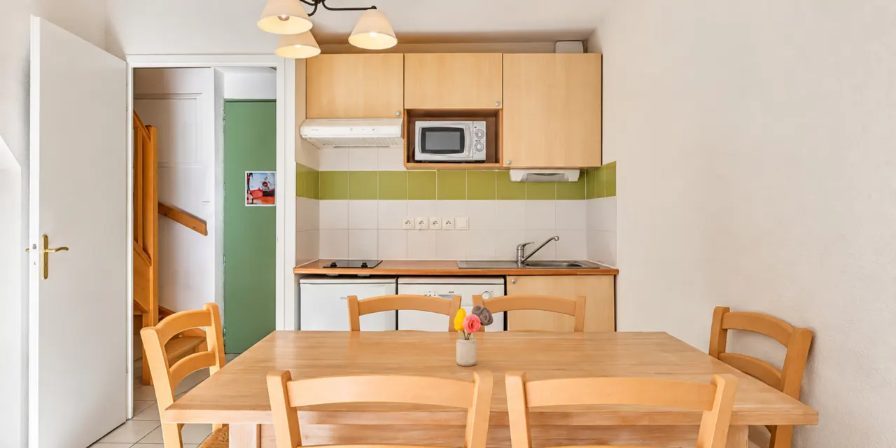 Le coin cuisine de l'appartement 2 pièces cabine – 6 personnes